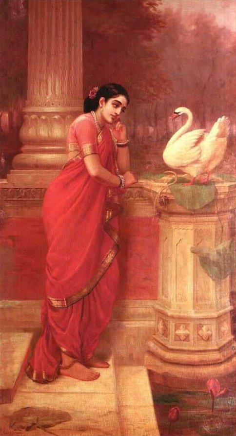 Ravi Varma Princess Damayanthi talking with Royal Swan